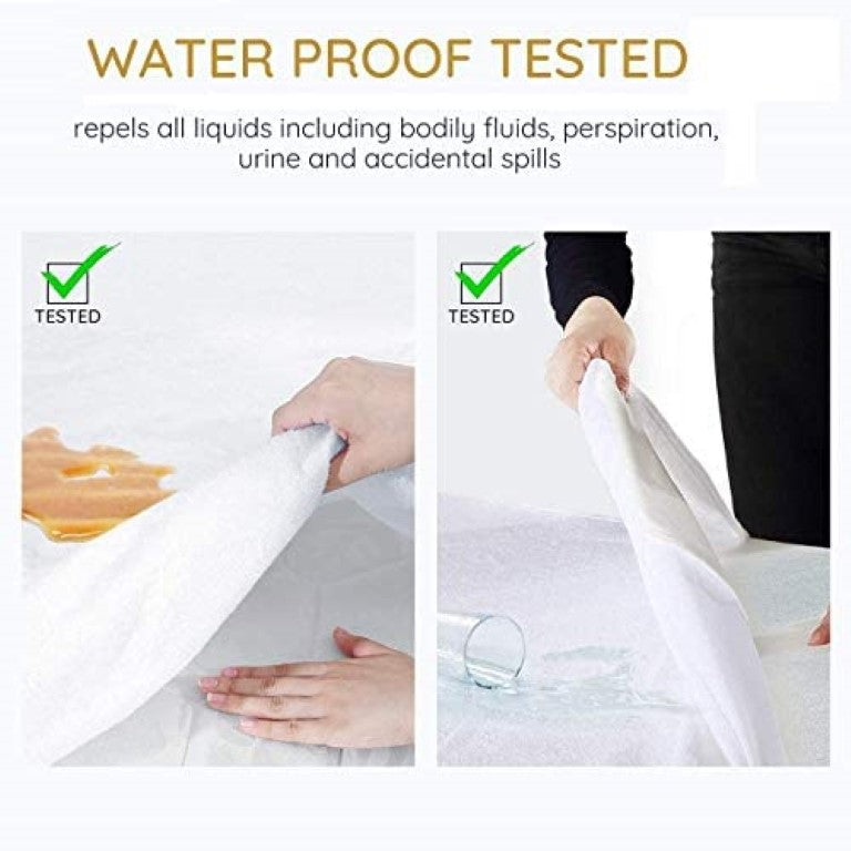 Englance Single Size (90x200 cm) Luxury 100% Waterproof Hypoallergenic Mattress Protector Terry Cover