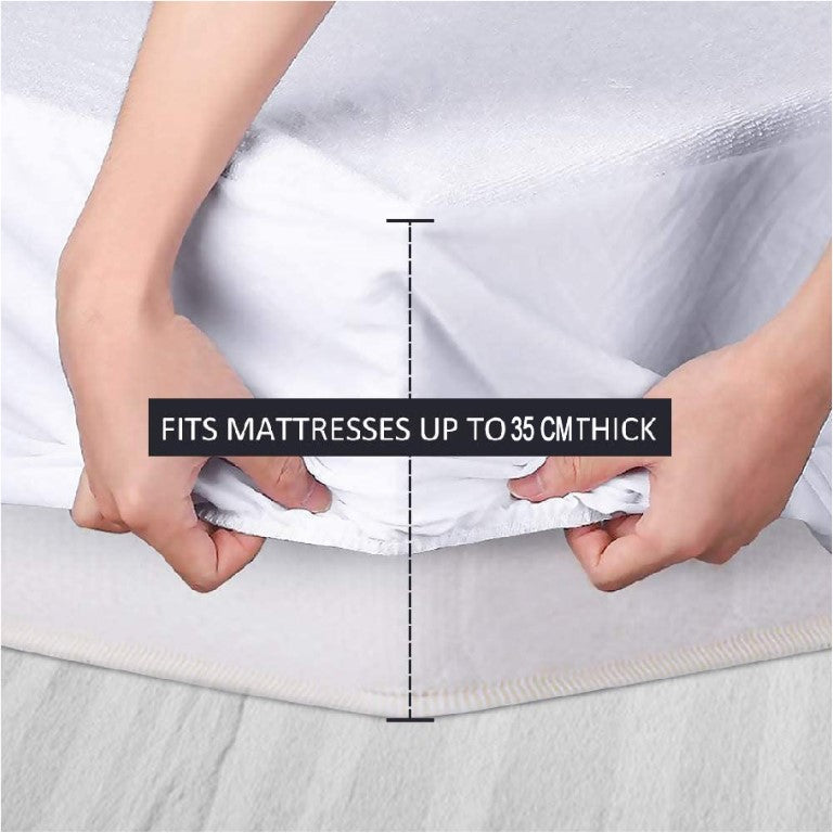 Englance Single Size (90x200 cm) Luxury 100% Waterproof Hypoallergenic Mattress Protector Terry Cover