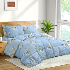 ENGLANCE 6 PC KING  180 TC COTTON COMFORTER SET. 100% COTTON FABRIC (  blue )