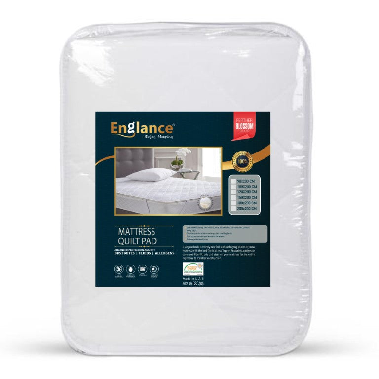 Englance Quilted Mattress Pad 90x200 cm with 4 Corner Elastic Bands / Mattress Protector