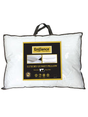 Englance Feather Touch Gusset Pillow - 100% Cotton 300 TC Piped Edge Microfiber Filling