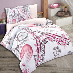 kids Comforter Set Micro Cotton Fabric(Pink Paris)