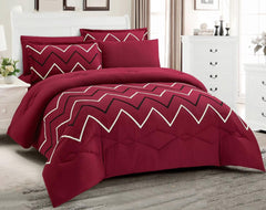 CHARISMA 8 PC PANORAMA  EMBROIDERED COMFORTER SET  ( red )