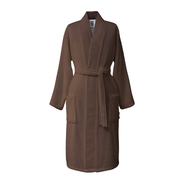 Sophisticated Hotel-Grade Bathrobe in Dark Brownish-Gray: Ultra-Plush, Soft, & Highly Absorbent 100% Cotton - 1250 GSM Luxurious Comfort