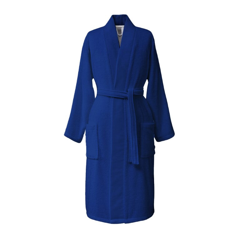 Elegant Hotel-Grade Bathrobe in Dark Blue: Ultra-Plush, Soft, & Highly Absorbent 100% Cotton - 1250 GSM Luxurious Comfort