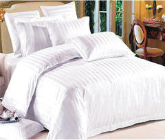 Elegant White EngLance 8-Piece King Comforter Set: Chic 1 cm Stripe Design, Premium 100% Micro Fabric - 125 GSM Thickness, 260x240 cm