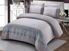 ENGLANCE 10 PC LACE  EMBROIDERED COMFORTER SET ( LAVENDER )