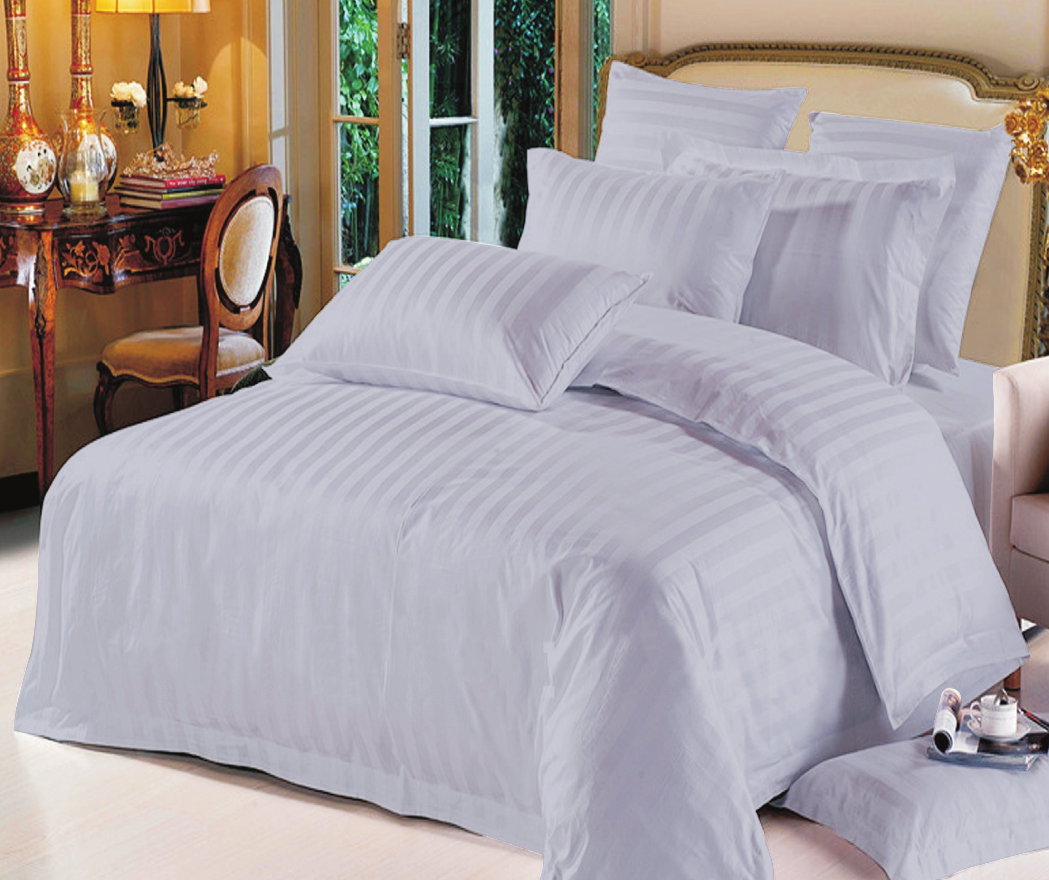 Plain Stripe Duvet Cover Set in Various Colors -  220x240 cm